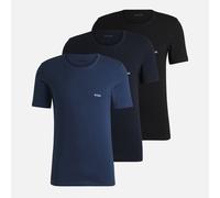 BOSS Orange Mens Three-Pack of Cotton Underwear T-Shirts with Logo Embroidery Colour: Open Miscellaneous 989, Size: L
