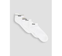 BOSS Bodywear 3 Pack Icon Trainer Socks, White, Size 5.5-8, Men White