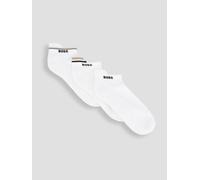 BOSS Bodywear 3 Pack Icon Trainer Socks, White, Size 9-11, Men White