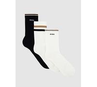 BOSS Bodywear 3 Pack Logo Rib Bamboo Crew Socks - Assorted, Assorted, Size 43-46, Men Assorted