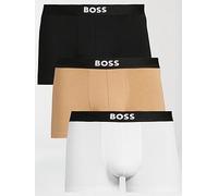 BOSS Mens Trunk 3P ONE Three-Pack of Logo-Waistband Trunks in Stretch Cotton