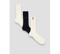 BOSS Bodywear 3 Pack Rib Icon Sports Crew Socks, Assorted, Size 5.5-8, Men Assorted