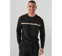 BOSS Bodywear Authentic Loungewear Crew Sweatshirt, Black, Size M, Men Black