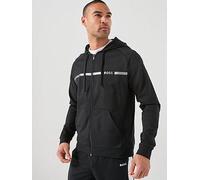 BOSS Cotton-terry jacket with logo and stripe - Style Authentic Jacket H, 50550571 Black L