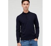 BOSS Bono Long Sleeve Knitted Polo Shirt, Dark Blue, Size 3Xl, Men Dark Blue