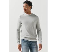 BOSS Boss Anion_S Regular Fit Waffle Crew Knitted Jumper, Light Grey, Size L, Men Light Grey