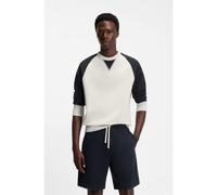 BOSS BOSS BY BECKHAM cotton sweater with colour-blocking - Style Sharpe 80_DB, 50560878 White / Dark Blue XXL