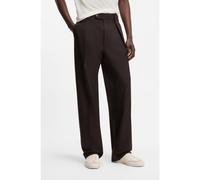 BOSS BOSS BY BECKHAM pleat-front trousers in cotton - Style Trousers-252_DB, 50563825 Brown 32R