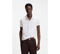 BOSS BOSS BY BECKHAM polo shirt in linen - Style Parris 79_DB, 50560534 White L