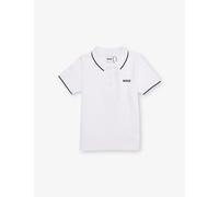 Boss Boss Logo-Print Striped-Trims Cotton Polo Top 3 Months-3 Years White 6 Months