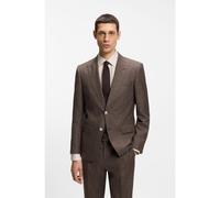 BOSS BOSS ONE Slim-fit suit jacket in wool, silk and linen - Style H-Huge-B1-Peak-262, 50562604 Dark Brown 38R