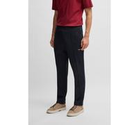 BOSS BOSS x ASTON MARTIN jersey tracksuit bottoms with perforated leather stripe - Style L-Braxton_AM, 50541021 Dark Blue XXXL