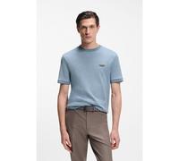 BOSS BOSS x ASTON MARTIN T-shirt in wool-cotton jacquard - Style C-Thompson 242_AM, 50553812 Light Blue S