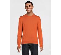 BOSS Botto-L Regular Fit Crew Wool Knitted Jumper, Dark Orange, Size L, Men Dark Orange