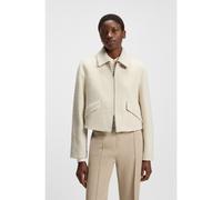 BOSS Bouclé jacket with two-way zip - Style Cafiore, 50543212 Light Beige 12