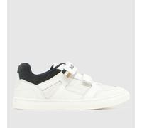 BOSS Boys 1V Cupsole Trainers in White & Black, Logo Detail, Leather, Size: 7 UK 7 (EU 24)