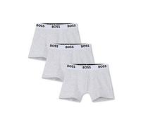 BOSS Boys 3 Pack Boxer Shorts, Grey, Size Age: 6 Years Grey