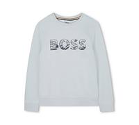 BOSS Boys Logo Sweatshirt, Light Blue, Size 8 Years Light Blue