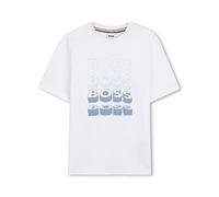 BOSS Boys Multi Logo Short Sleeve T-Shirt, White, Size 10 Years White