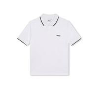 BOSS Boys Short Sleeve Logo Polo - White, White, Size 10 Years White