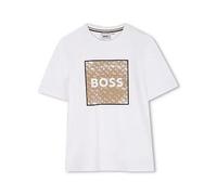 BOSS Boys Square Logo Short Sleeve T-Shirt, White, Size 14 Years White