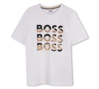 BOSS Boys SS25 Black Triple Logo Cotton T-Shirt-12 Years