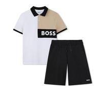 BOSS Boys SS25 White, Beige & Black Jersey Shorts Set-14 Years