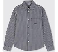 Boss Boy's Striped Cotton Shirt with a Contrasting Embroidered Logo - Size: 8 - male