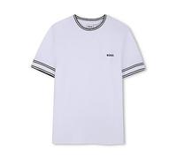 BOSS Boys Tipped Short Sleeve T-shirt, White, Size 6 Years White
