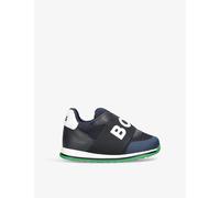 Boss Boys Vy Kids Logo-strap Low-top Mesh Woven Trainers Eur 20 / 4 Uk