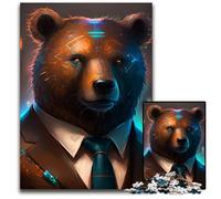 Boss Brown Bear 1000 Piece Jigsaw Puzzles for Adults Impossible Jigsaw Puzzles for Adults Family Activity, DIY Home Decor, 50x75CM/19.68x29.52inch