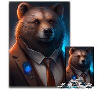 Boss Brown Bear Jigsaw Puzzles for Adults 1000 Piece Jigsaw Puzzles for Adults Perfect DIY Art Decor Or Birthday Gift 26X38CM/10.23x14.96inch