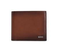 BOSS Brown Leather & Polished-Silver Wallet