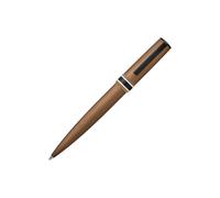 BOSS Brushed camel ballpoint pen with signature-stripe ring - Style Ballpoint pen Arche Brushed Ring Camel, 58837086 Gold tone pcs.
