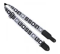 Boss BSM-20-BW Monogram Guitar Strap White Logo on Black