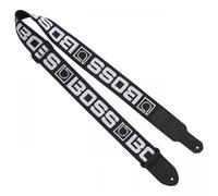 Boss BSM-20-BW Monogram Guitar Strap White Logo on Black