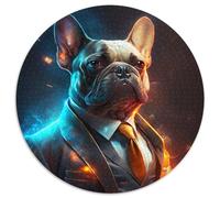 Boss Bulldog 1000 Piece Jigsaw Puzzle Round Cardboard Jigsaw Family Interactive Game, Brain Challenge Gift 1000pcs (67.5x67.5cm)