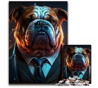 Boss Bulldog Adult Jigsaw Puzzles 1000 Pieces Puzzles for Adults Ideal for Lover, Perfect Christmas, New Year, Valentine's Gift 26X38CM/10.23x14.96inch
