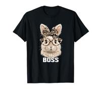 Boss Bunny Leopard Bow Rabbit Coquette Style T-Shirt