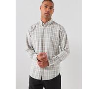 BOSS Button Down Regular Fit Check Shirt, White, Size M, Men White