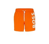 BOSS by Hugo BOSS Men's Quick-Drying Large Contrast Logo Swim Shorts Orange Sz M