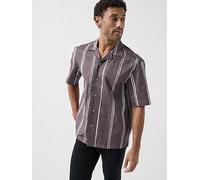 BOSS C-Lars City Stripe Revere Collar Shirt, Purple, Size S, Men Purple