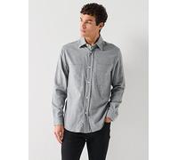 BOSS C-Owen 2 Pocket Relaxed Fit Flannel Overshirt, Grey, Size M, Men Grey