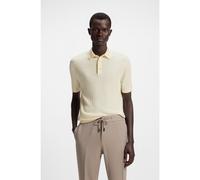 BOSS Cable-knit polo in silk and cotton - Style L-Incanto, 50543207 Natural XL