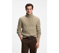 BOSS Cable-knit rollneck sweater with an Argyle design - Style L-Fabrice, 50570774 Light Beige M