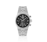 BOSS Candor black-dial chronograph watch with fluted bezel - Style CANDOR PRIME, 58733278 Silver tone pcs.