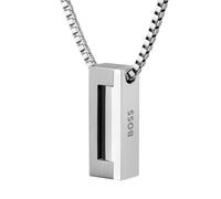 BOSS Candor Men's Stainless Steel 24" Rectangle Pendant Necklace