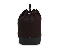 BOSS Canvas bucket bag with faux-leather trims - Style Dakkar_Drawstring, 50563324 Dark Brown pcs.