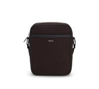 BOSS Canvas reporter bag with logo lettering - Style Dakkar_NS Zip, 50558401 Dark Brown pcs.