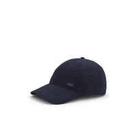 BOSS Cap in stretch-cotton seersucker with metallic logo lettering - Style Zed-Seersucker-CO, 50562264 Dark Blue pcs.